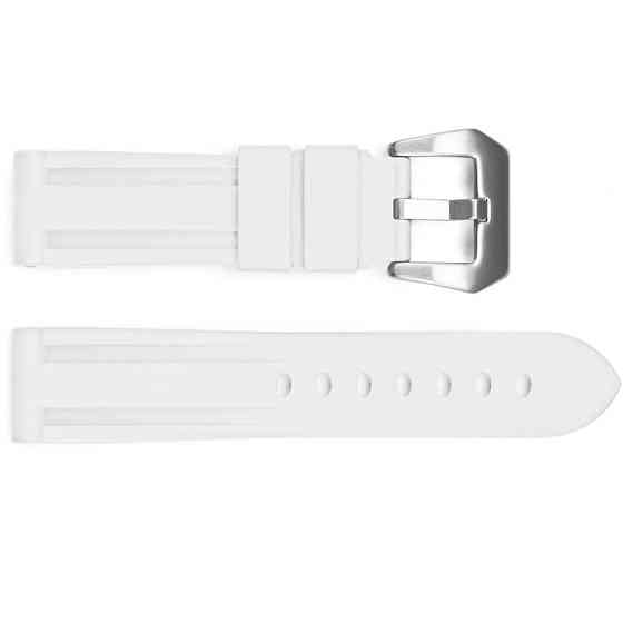Ремінець для годинника 3001 Silicone White-Silver 24 мм. SBR Київ