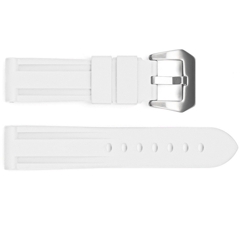 Ремінець для годинника 3001 Silicone White-Silver 24 мм. SBR Київ - фото 1