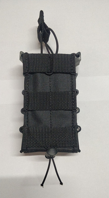 Подсумок для магазина АК черный жесткий каркасный кордура с системой Молли Одесса - изображение 1