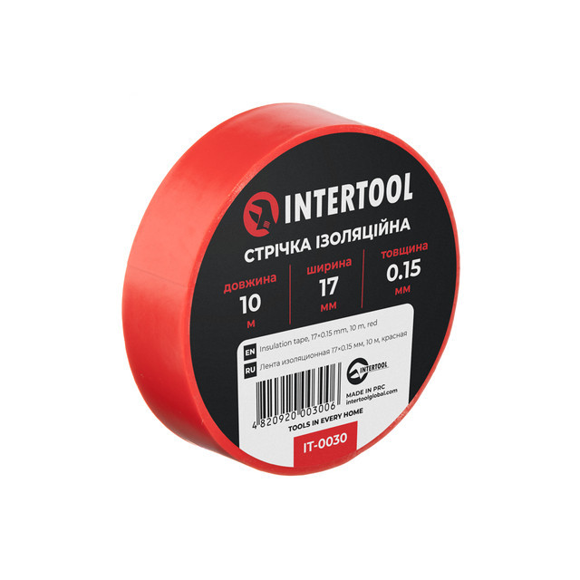 Стрічка ізоляційна 0.15мм*17мм*10м червона INTERTOOL IT-0030 Киев - изображение 4