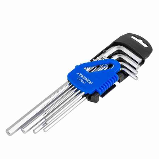 Набір ключів Г-подібних екстра довгих 6-граних, 10пр. (1.27, 1.5, 2, 2.5, 3-6, 8, 10мм) Forsage F-5102XL Одеса