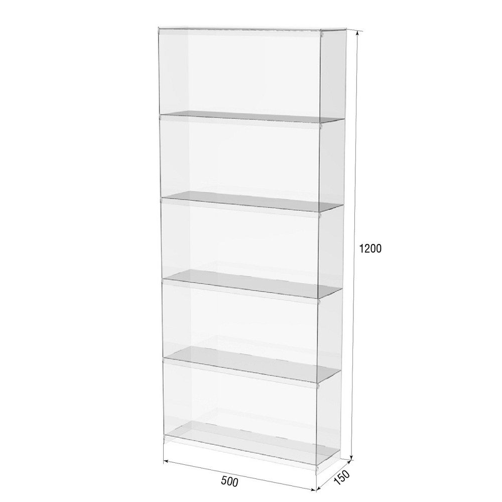 Підставка вітрина EKOSTAR 5 полиць 500х150х1200 Київ - фото 3
