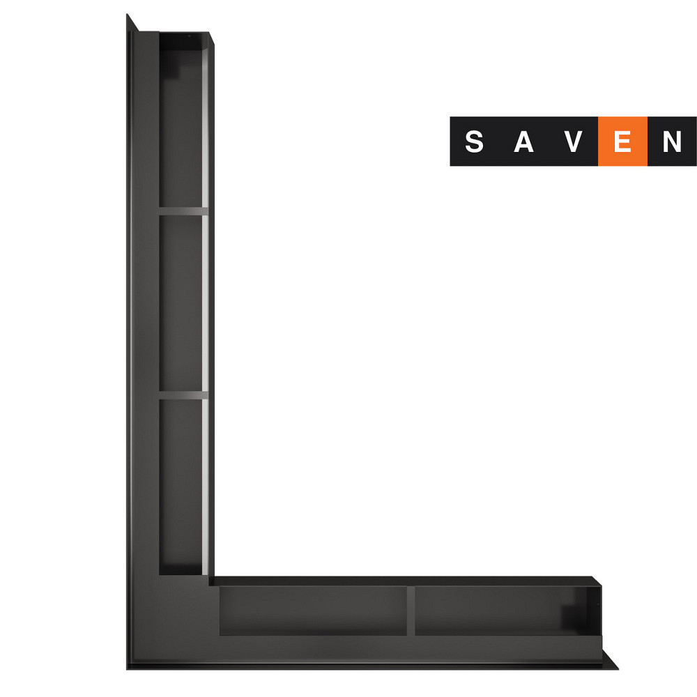 Вентиляційна решітка для каміна кутова ліва SAVEN Loft Angle 90х600х800 графітова Львів - фото 3