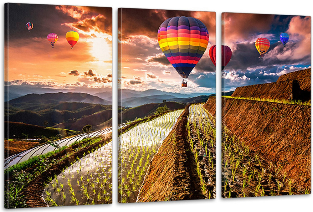 Модульная картина в гостиную / спальню  Повітряна куля    ART-248_3A 70х130 см Киев - изображение 1