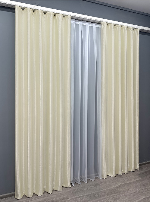 Комплект готових штор VR-Textil Софт № 1733ш Молочний 150х270 см 2шт (33-0707) Київ - фото 4