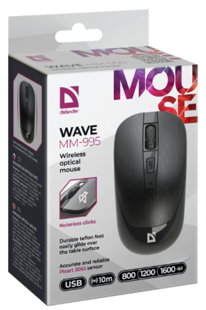 Миша Defender Wave MM-995 Wireless BLACK (52995) (6918379) Київ