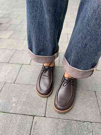 Arcoboletto Топсайдери жіночі на низькому ходу з натуральної шкіри утеплені на шнурівці коричне Коломия