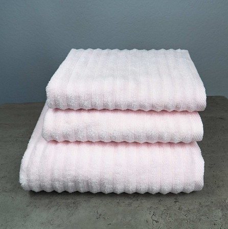 Набір махрових рушників Зеро Твіст 3шт GM Textile 50x90см, 50x90см, 70x140см 550г/м2 (Світло-рожевий Суми - фото 1