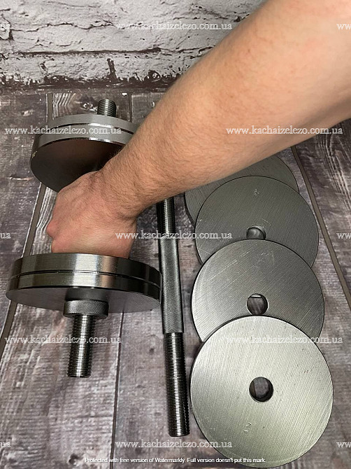 Гантели наборные 2 по 14 кг Гантели, гири, штанги и диски металлические без покрытия Киев - изображение 7