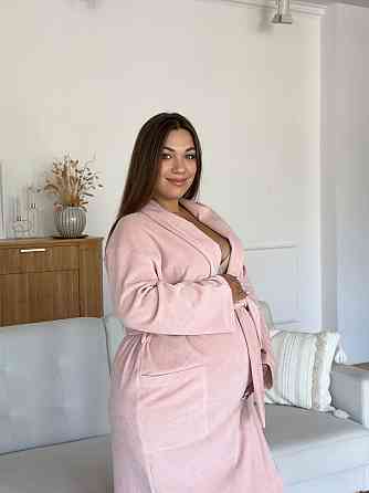 Жіночий велюровий халат для вагітних COSY довгий Peach Fuzz в подарунковій упаковці персиковий Київ