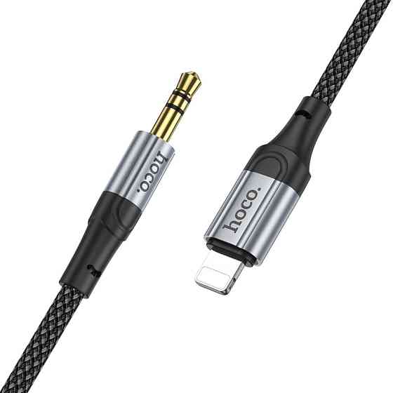 Аудiокабель HOCO UPA26 iP to 3.5mm male, nylon braid, 1m, Black Одеса