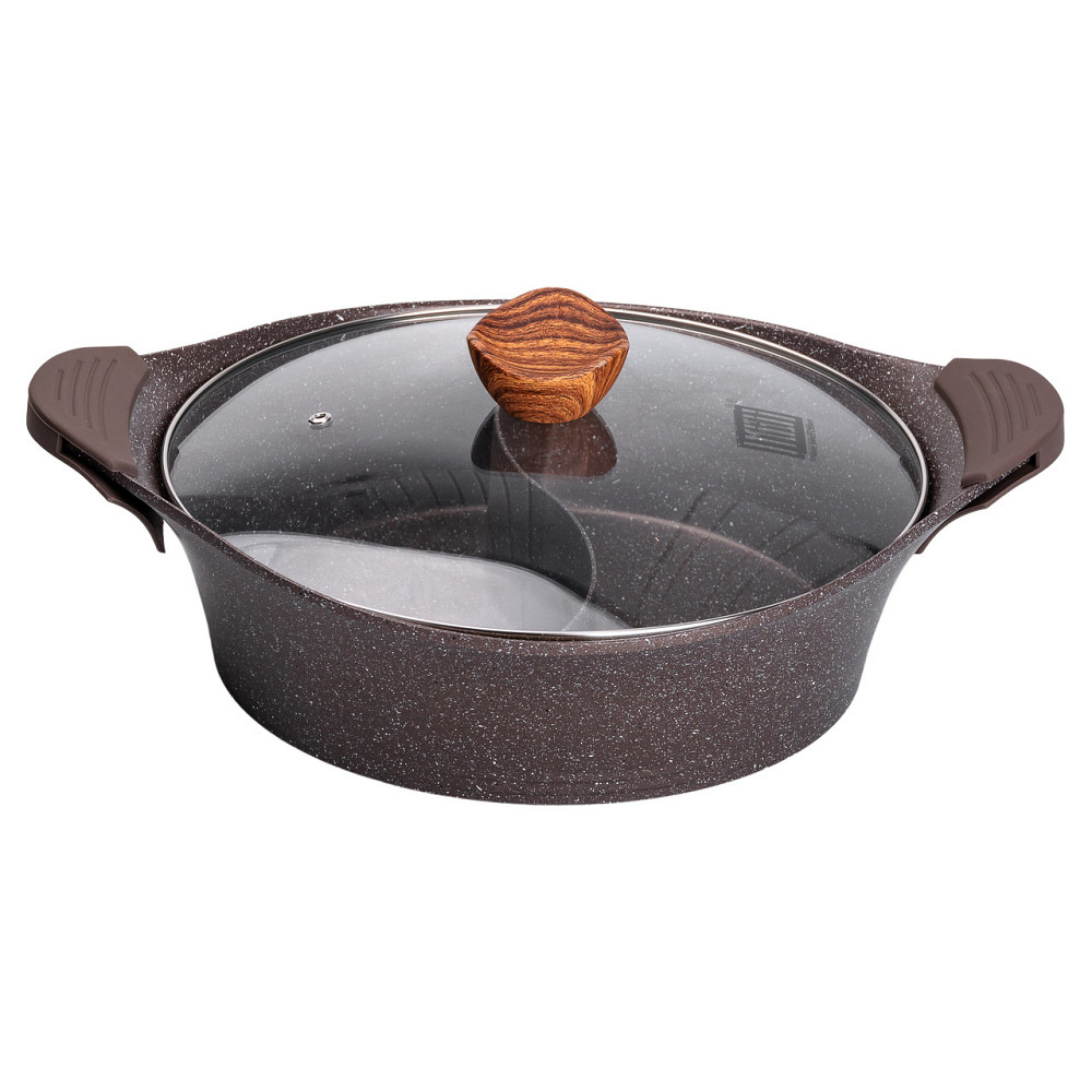 MGC Алюмінієва каструля Ø 30 см, мармурове антипригарне покриття, кавовий MGC HP-4-413CO Коломыя - изображение 1