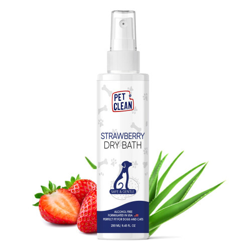 Сухий шампунь Pet Clean DRY BATH-STRAWBERRY для домашніх тварин з ароматом полуниці 250мл Київ - фото 1