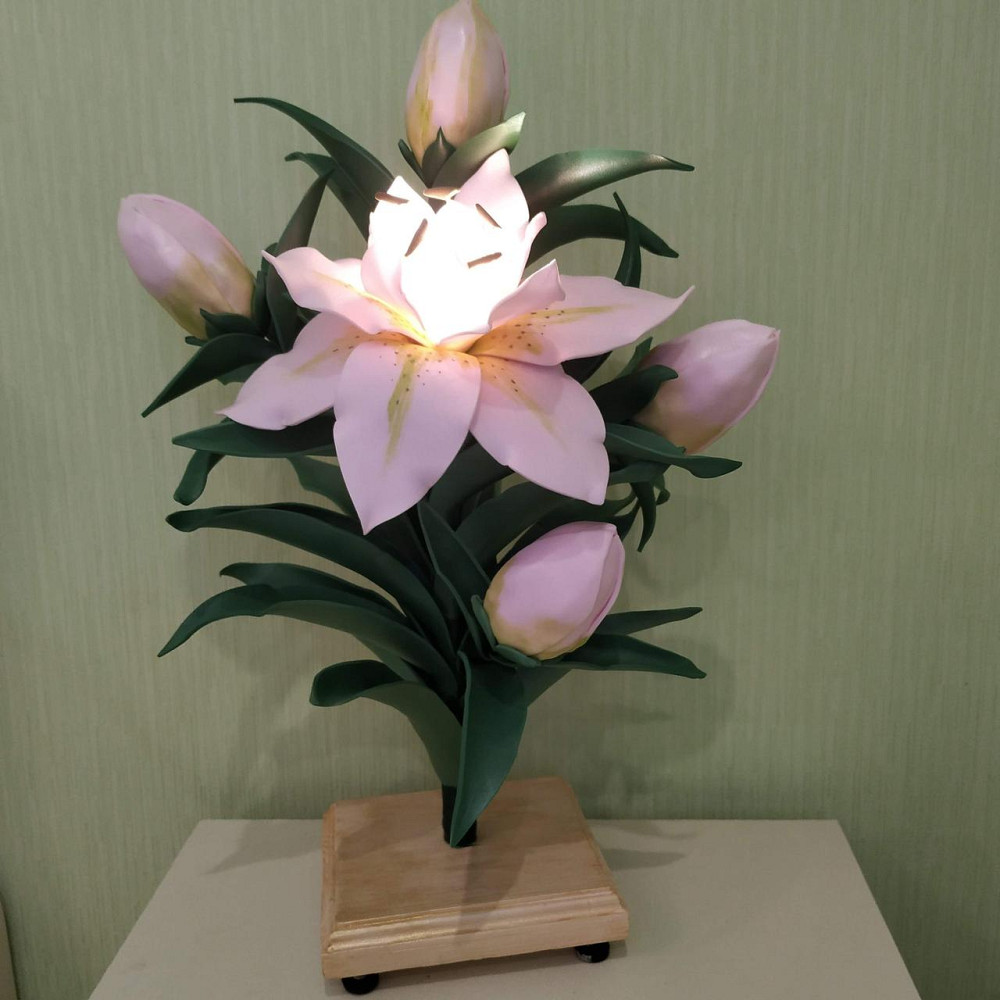 Світильник-нічник "Махрова рожева лілія" Дніпро - фото 1