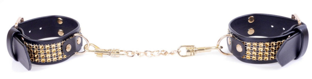 Наручники из искуственной кожи с кристаллами Fetish Boss Series - Handcuffs with cristals Gold, BS3300095 Sex Aura Киев - изображение 5