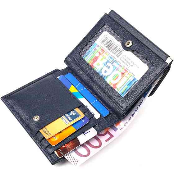 Практичный кошелек для женщин среднего размера из натуральной кожи флотар CANPELLINI 21813 Синий Киев