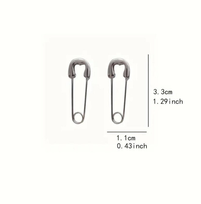 Серьги в форме булавки Модные трендовые украшения для ушей, универсальный аксессуар для мужчин и жен Киев - изображение 3