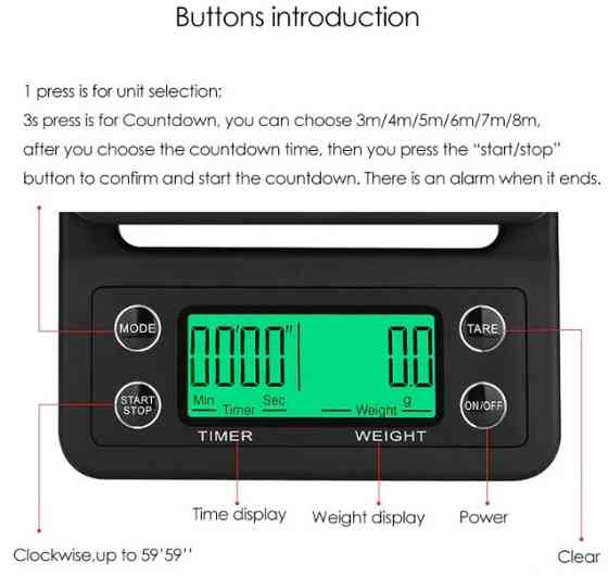 Кухонні електронні ваги з таймером K07 Київ