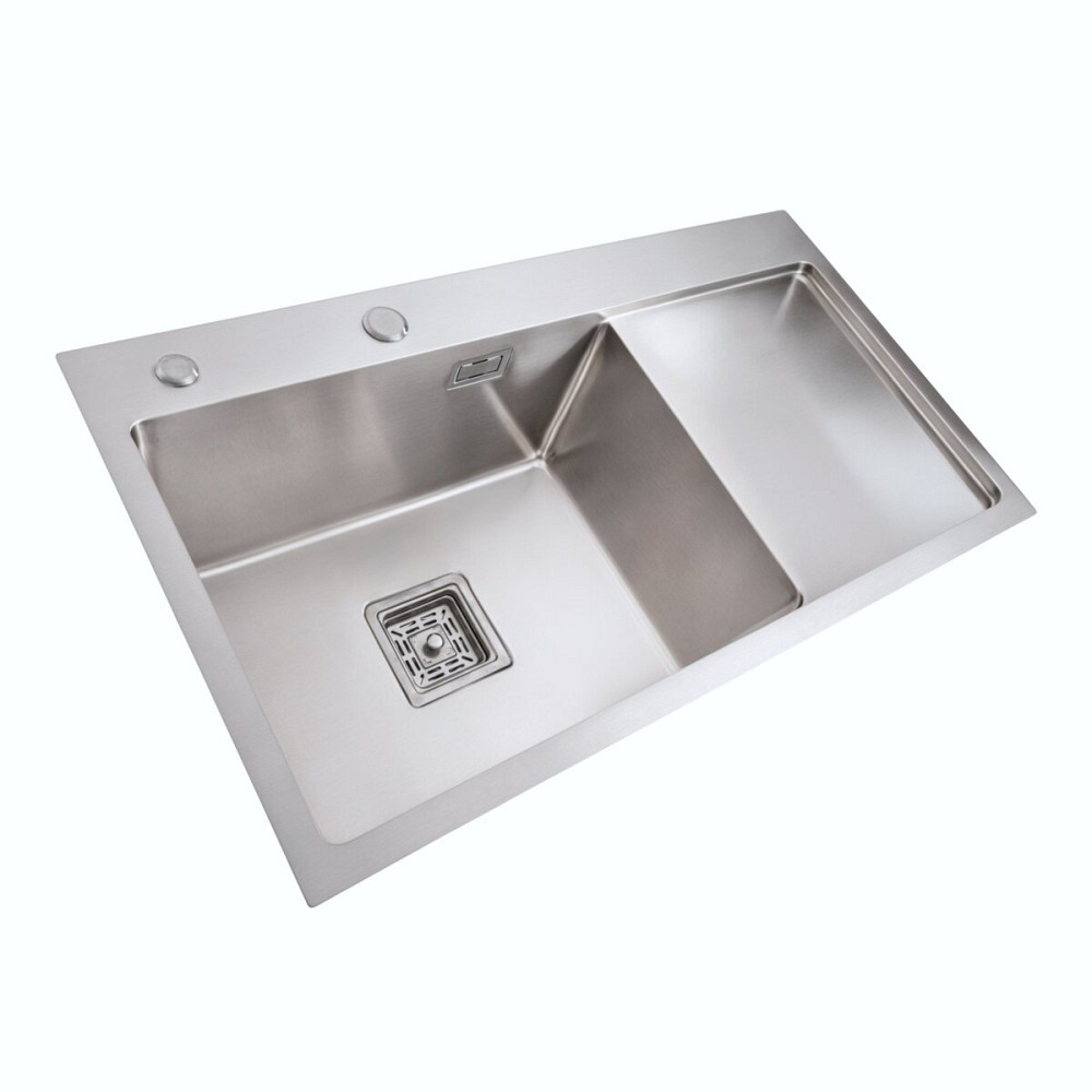 Мийка Platinum Handmade 780х430х220 L нержавійка (квадратний сифон,3.0/1.0) Коломыя - изображение 3