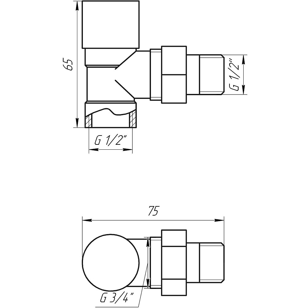 Кран вентильний кутовий з американкою SOLOMON 1/2″ CHROM 1844 п/ключ Тернопіль - фото 3