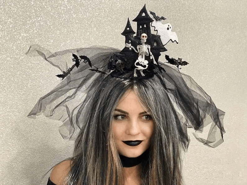 Капелюшок карнавальний Будиночок з привидами Halloween синтетична тканина Київ - фото 1