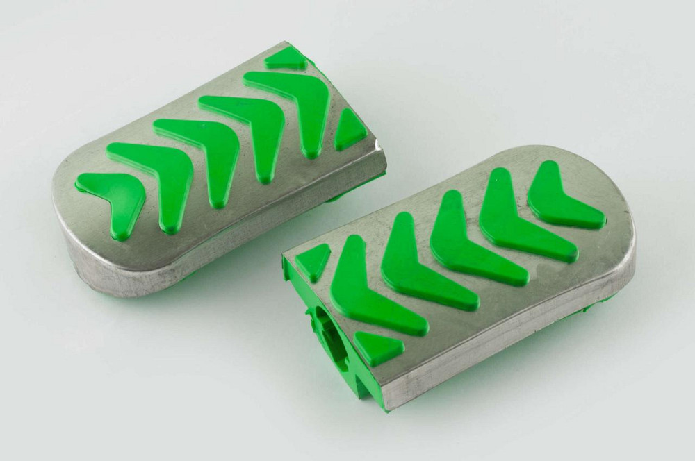 Резинки подножек водителя мопед Дельта (зеленые с хромированной вставкой ) Мукачево - изображение 1