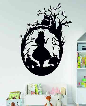 Декоративне настінне Панно «Аліса», Декор на стіну 90*64 см, Чорний Київ