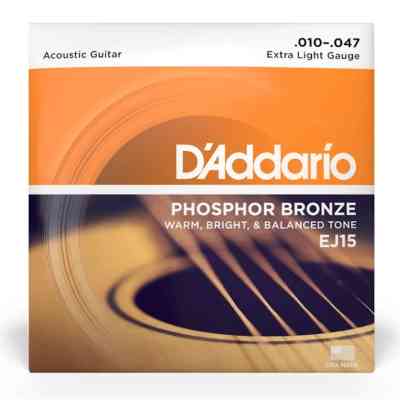 Струны для гитары D'Addario Phosphor Bronze Extra Light (10-47) (EJ15) Винница