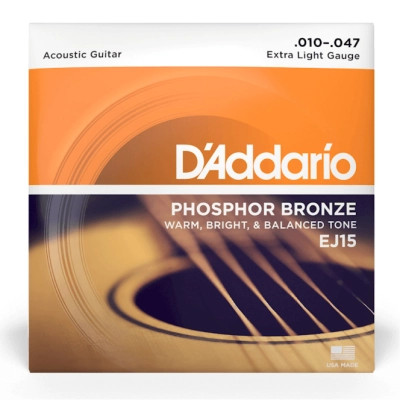 Струны для гитары D'Addario Phosphor Bronze Extra Light (10-47) (EJ15) Винница - изображение 1