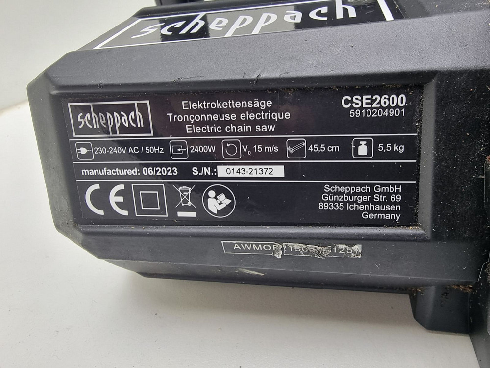 Електрична ланцюгова пила Scheppach CSE2600 (товар вживаний) Луцк - изображение 2