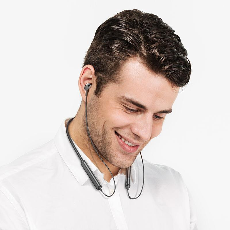 Бездротові спортивні навушники HOCO ES67 Perception neckband BT earphones Black Одеса - фото 5