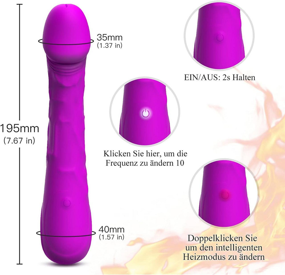 Вібратор-фаллоімітатор ORALLOO з 10 режимами вібрації - реалістичні силіконові вібратори для стимуляції її клітора з Німеччини Дніпро - фото 5