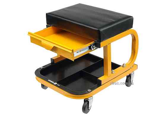 Табурет на колесах VOREL з шуфлядою і полкою для інструментів [4] Одесса