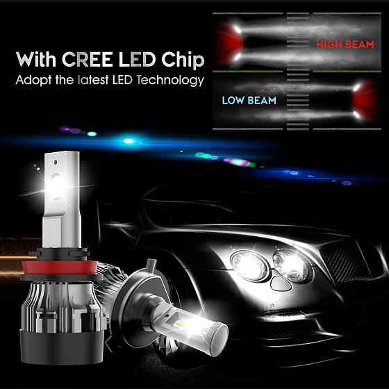 Світлодіодні лампи Sinoparcel 9005/HB3 H8 H9 для фар головного світла - надзвичайно яскраві 6500K, 2 роки безперервної роботи Київ