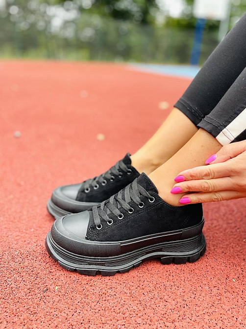 No brend Кеди жіночі M123-1 чорні (весна-осінь, еко-замша) (4749) Коломия - фото 5