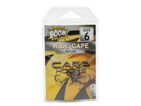 Гачок для мирної риби Wide Gape №8 (10 шт/уп) (Black Nickel) ТМ BOOM Київ