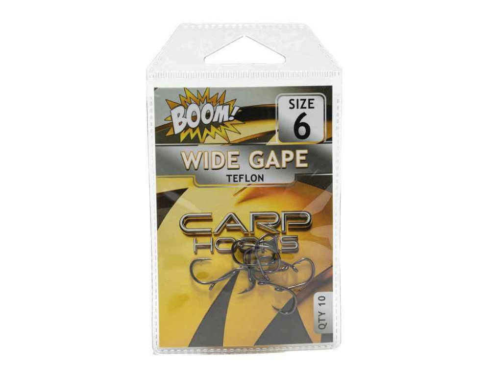 Гачок для мирної риби Wide Gape №8 (10 шт/уп) (Black Nickel) ТМ BOOM Київ - фото 1
