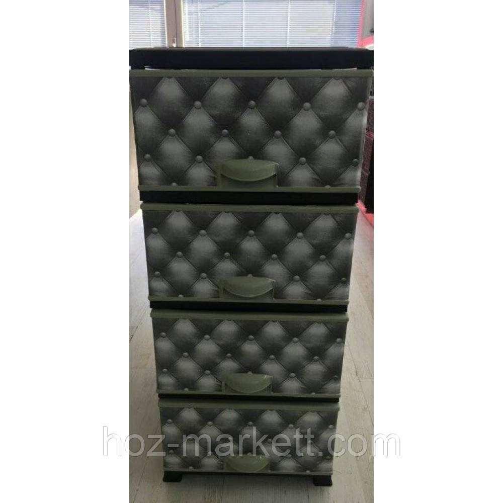 Комод пластиковий тумбочка з малюнком диван сірий Капітон Харків - фото 5