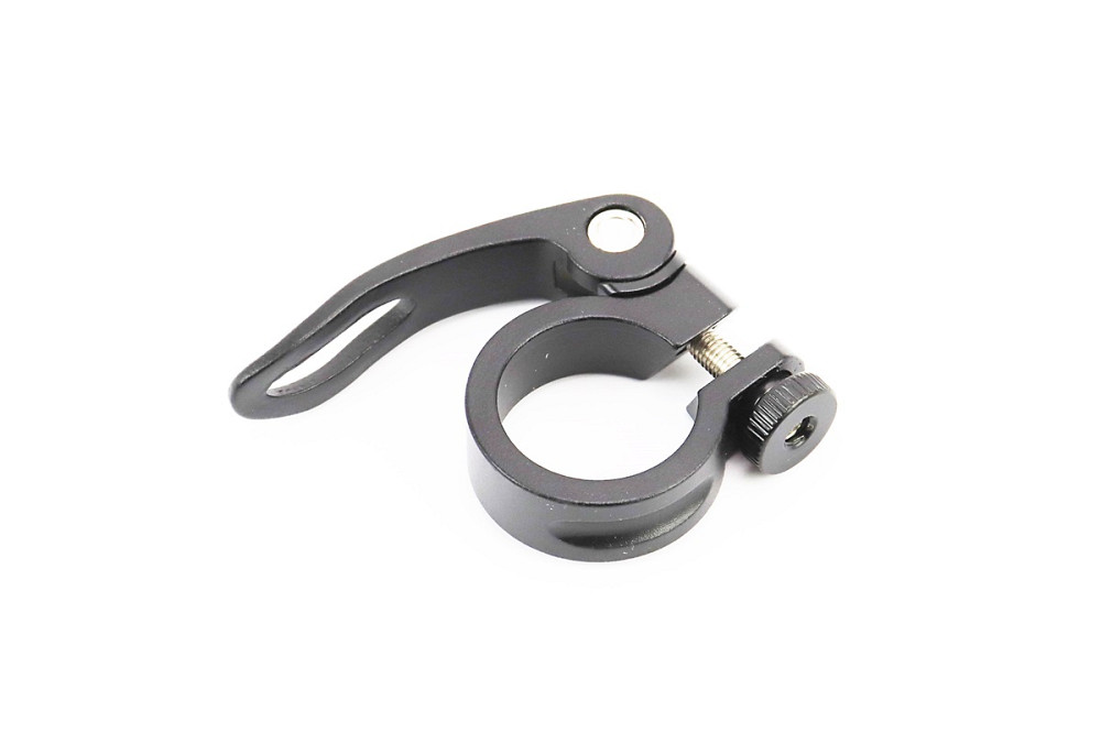 Затискач (хомут) труби сидіння MTB 28,6мм, кріпл. ексцентрик, алюмінієвий, чорний Київ - фото 1