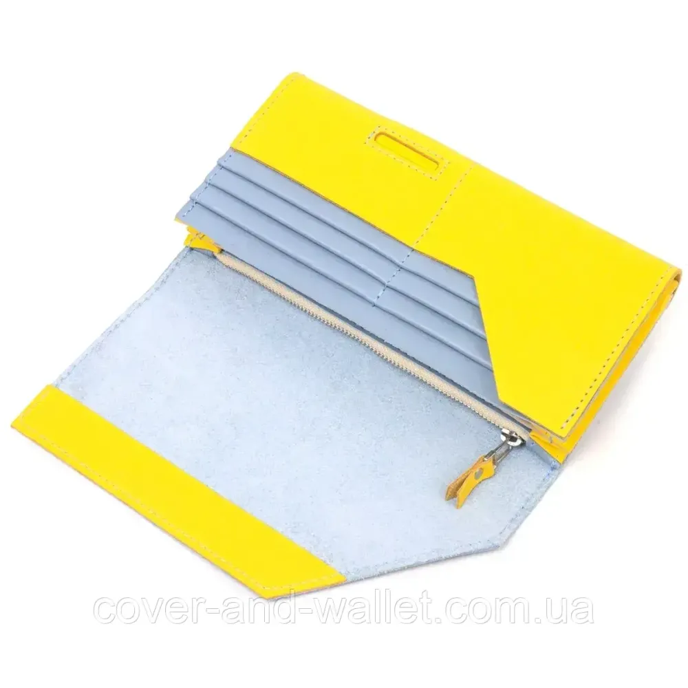 Великий червоний жіночий гаманець ручної роботи на магнітах Grande Pelle Festa Київ - фото 5