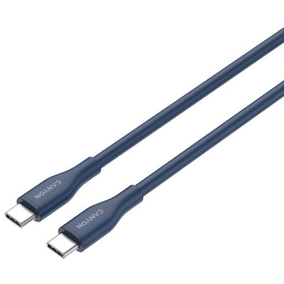 Дата кабель USB-C to USB-C 1.0m CC60SC10 60W Silicon Dark blue Canyon (CNS-CC60SC10DB) Винница - изображение 3