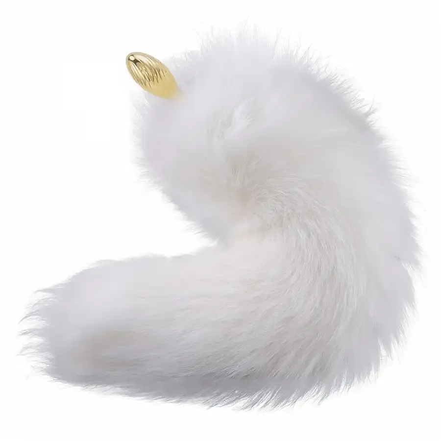 Металева анальна пробка Лисячий хвіст LOCKINK SEVANDA White Fox-Tail Anal Pear-shape Plug Львів - фото 4