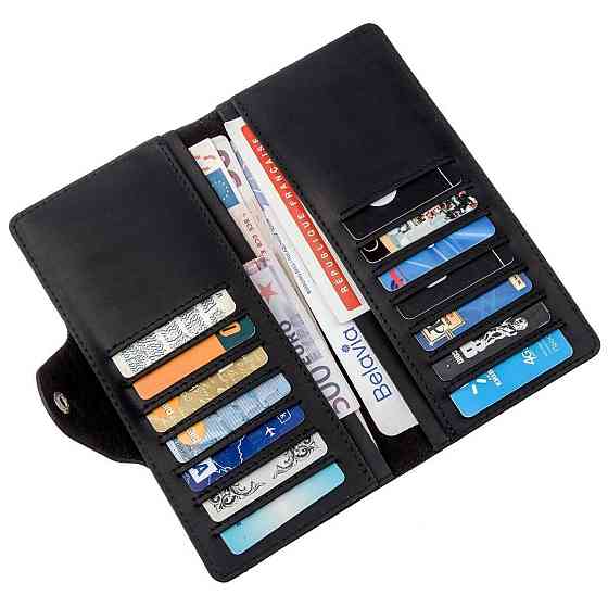 Гаманець чоловічий з вінтажної шкіри Чорний (SHVIGEL) Київ