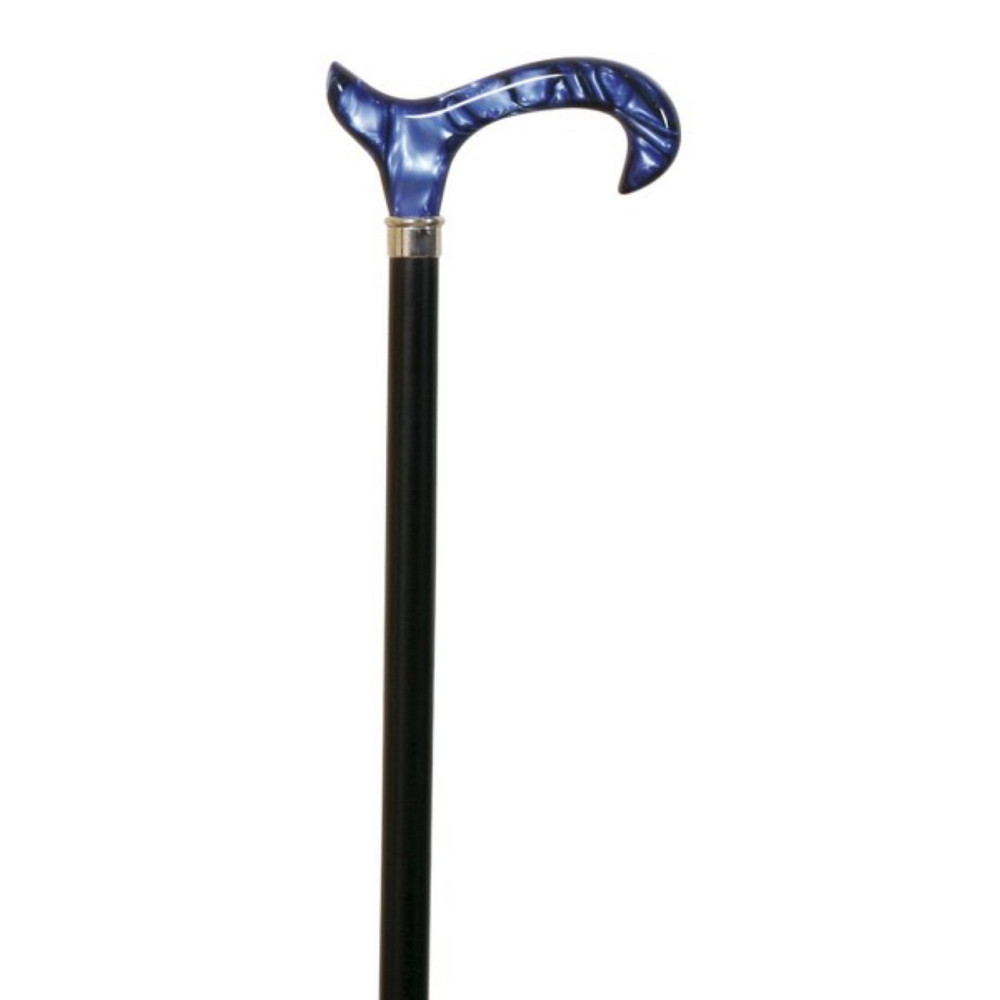 Трость из черного бука с синей рукоятью Derby из метакрилата Garcia 231 Днепр - изображение 1