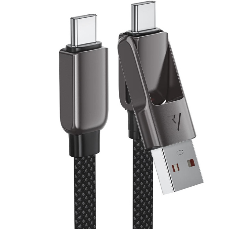 Кабель USB 2.0 Type-C M-M + AM, 1.2м 60W zink alloy Black, C13-04 Acefast Вінниця - фото 2