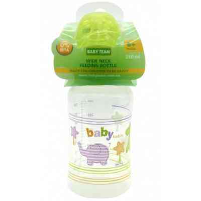 Бутылочка для кормления Baby Team c широким горлом, 250мл 6+ (1002_зеленый) Винница