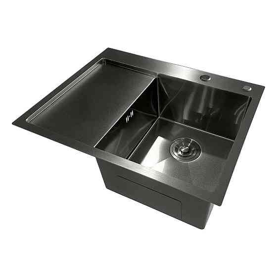 Кухонна мийка з нержавіючої сталі Mixxus MH6350R Nano-Black графіт 3.0/0.8 Харків