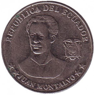 Хуан Монтальво. Монета 5 сентаво. 2000 рік, Еквадор..(АР) Полтава - фото 1