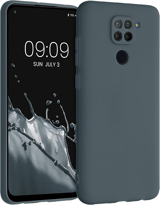Чехол для Xiaomi Redmi Note 9 мягкий силиконовый TPU темно-серый с точными вырезами 6 дюймов Киев - изображение 1