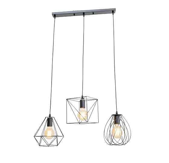 VALESO Підвісний світильник на три плафони VALESO -3 Лофт чорний E27 Коломия